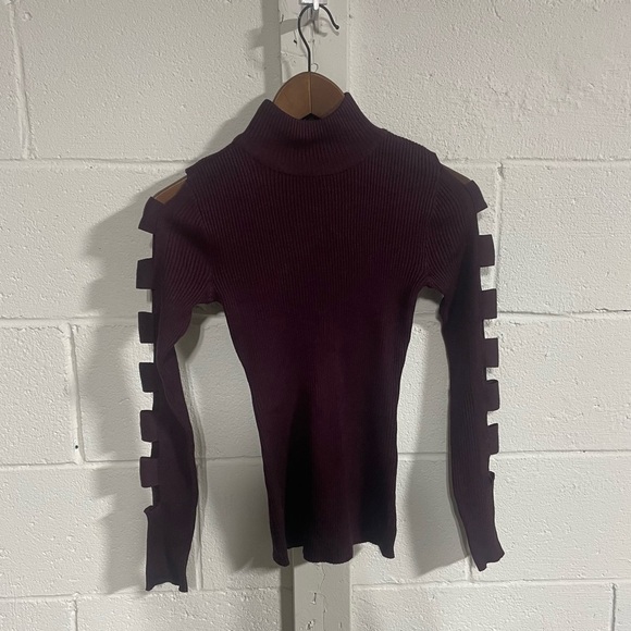 Fashion Nova Burgundy Never Out Of Style Ribbed Sweater Sz Small - Picture 1 of 4